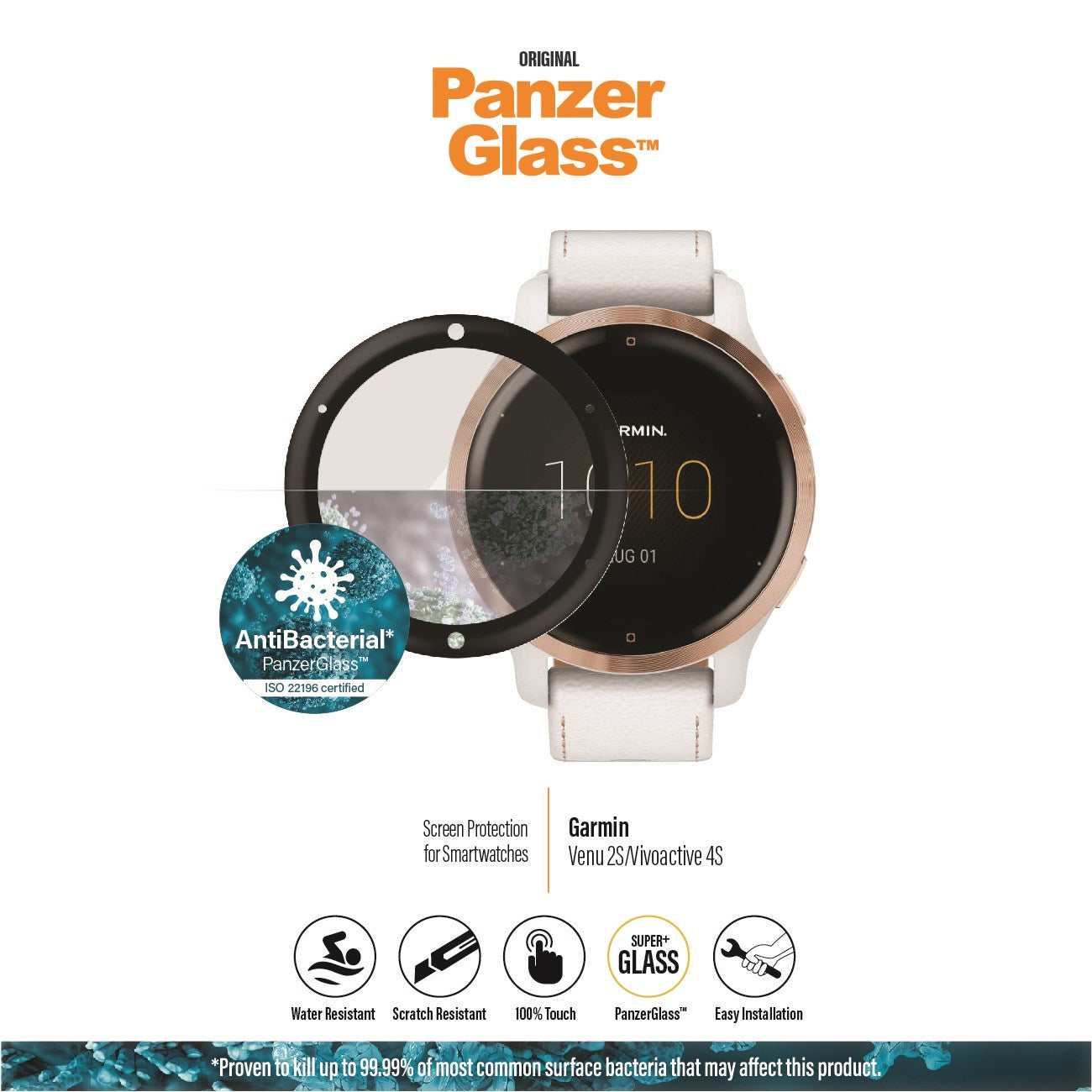 PanzerGlass® Garmin Venu 2S | Vivoactive 4s | Displayschutz Glass